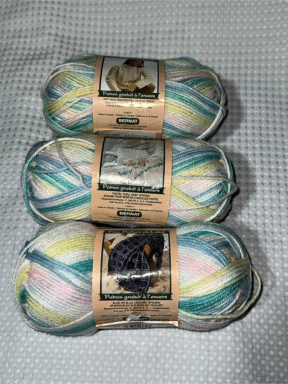 Bernat Pop! Yarn 3 Skeins Multicolor yarn NWT